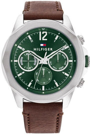  Shop Authentic Tommy Hilfiger Lars Chronograph Green Dial Brown Leather Strap Watch For Men - 1792064 - Luxxuri