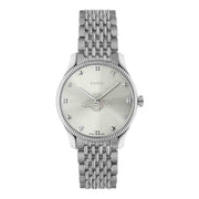  Shop Authentic Gucci G Timeless Quartz Silver Dial Silver Steel Strap Watch For Women - YA1264153 - Luxxuri