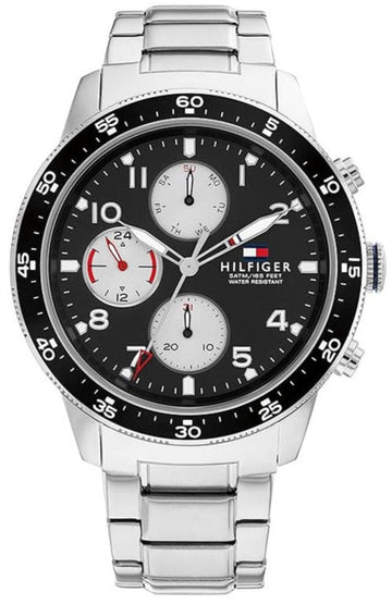  Shop Authentic Tommy Hilfiger Jimmy Multifunction Black Dial Silver Steel Strap Watch For Men  - 1791950 - Luxxuri