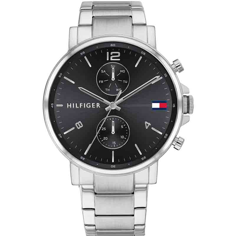  Shop Authentic Tommy Hilfiger Daniel Black Dial Silver Steel Strap Watch for Men - 1710413 - Luxxuri