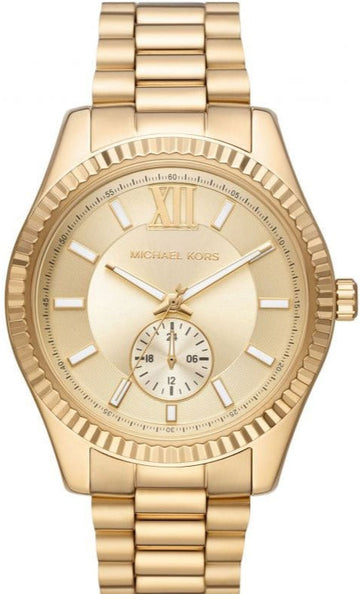  Shop Authentic Michael Kors Lexington Quartz Gold Dial Gold Steel Strap Watch For Men - MK8947 - Luxxuri
