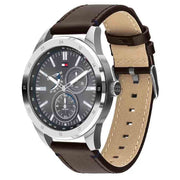  Shop Authentic Tommy Hilfiger Austin Grey Dial Brown Leather Strap Watch for Men - 1791637 - Luxxuri
