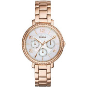  Shop Authentic Fossil Jacqueline Multi Function Mother of Pearl Dial Rose Gold Steel Strap Watch for Women - ES3757 - Luxxuri