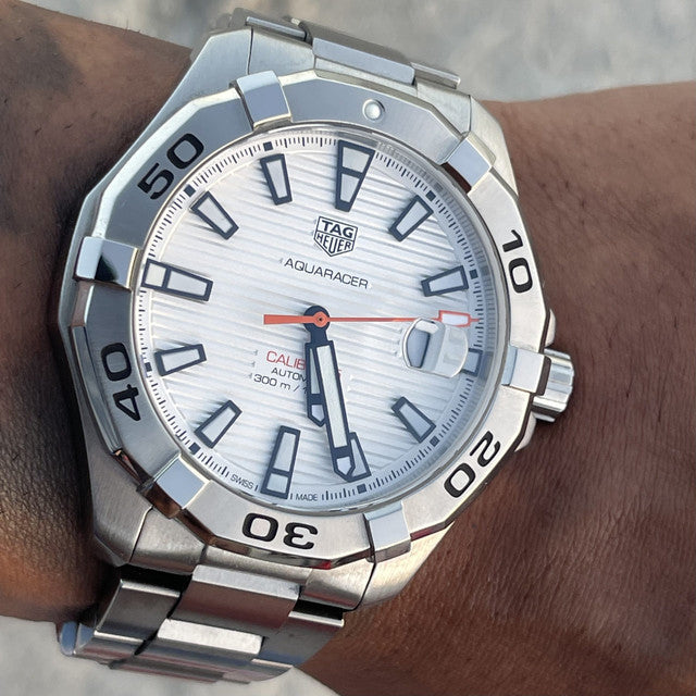 Shop Authentic Tag Heuer Aquaracer White Dial Watch for Men - WAY2013.BA0927 - Luxxuri