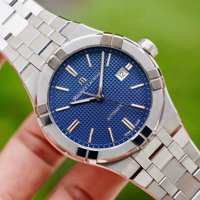  Shop Authentic Maurice Lacroix Aikon Automatic Blue Dial Silver Steel Strap Watch For Men - AI6008-SS002-430-1 - Luxxuri