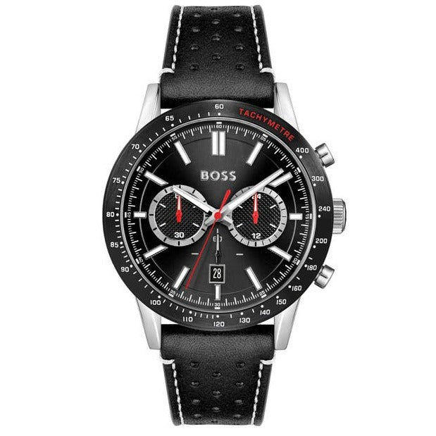  Shop Authentic Hugo Boss Allure Black Dial Black Leather Strap Watch for Men - 1513920 - Luxxuri