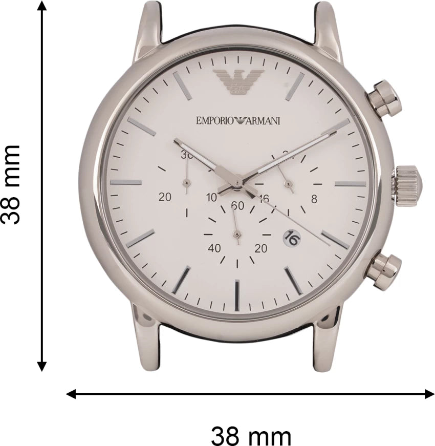  Shop Authentic Emporio Armani Classic Quartz Chronograph White Dial Black Leather Strap Watch For Men - AR1807 - Luxxuri