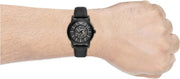  Shop Authentic Emporio Armani Meccanico Automatic Skeleton Dial Black Leather Strap Watch For Men - AR60008 - Luxxuri