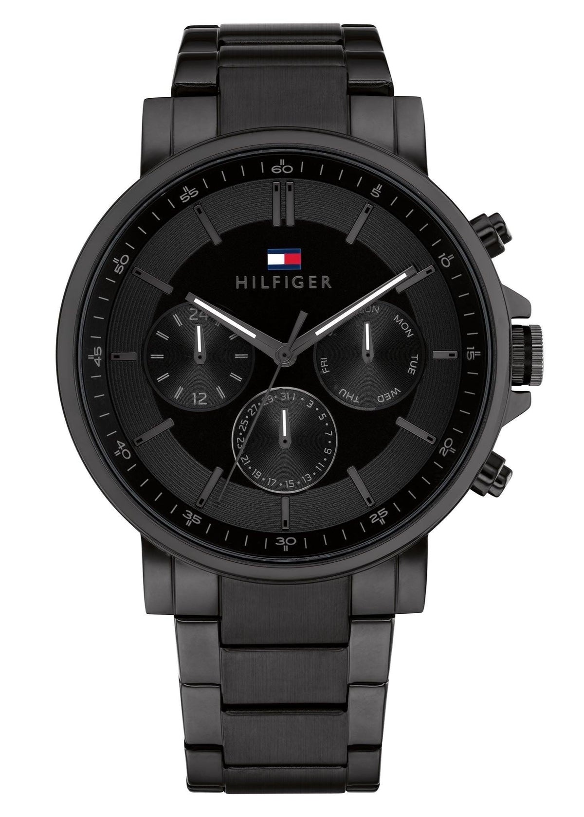  Shop Authentic Tommy Hilfiger Tyson Chronograph Black Dial Black Steel Strap Watch For Men - 1710590 - Luxxuri