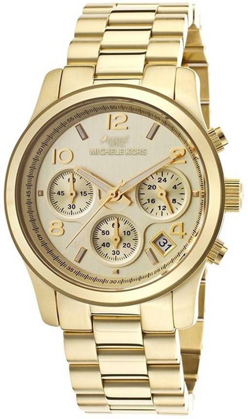  Shop Authentic Michael Kors Runway Gold Dial Gold Stainless Steel Strap Watch for Women - MK5055 - Luxxuri
