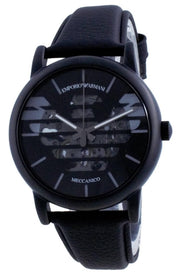  Shop Authentic Emporio Armani Meccanico Quartz Black Dial Black Leather Strap Watch For Men - AR60032 - Luxxuri