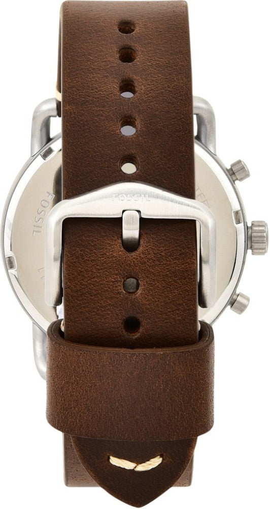  Shop Authentic Fossil The Commuter White Dial Brown Leather Strap Watch for Men - FS5402 - Luxxuri