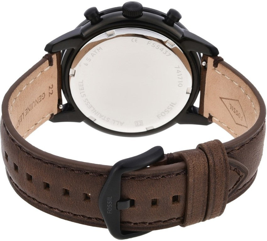  Shop Authentic Fossil Townsman Chronograph Black Dial Brown Leather Strap Watch for Men - FS5437 - Luxxuri