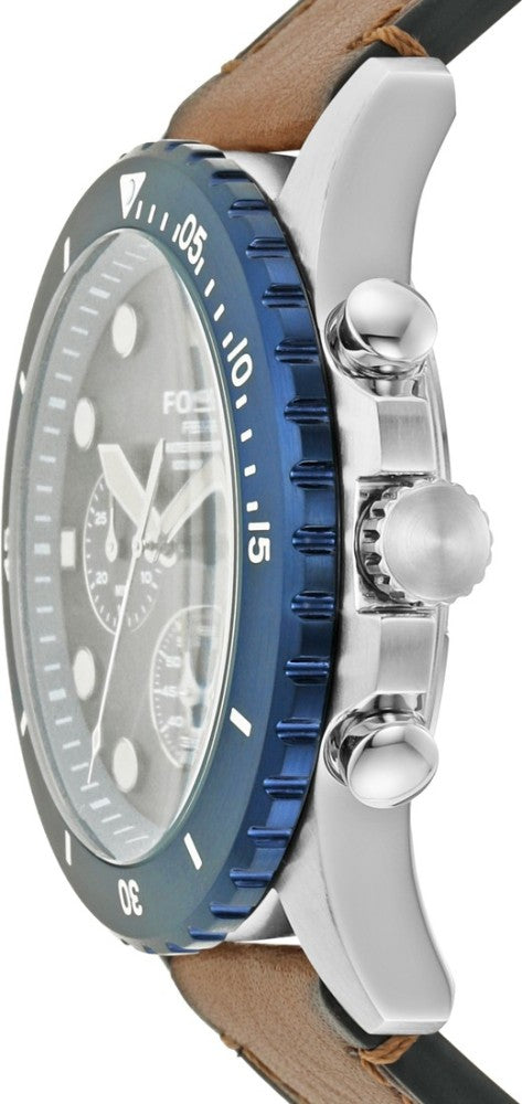  Shop Authentic Fossil Nate Chronograph Navy Blue Dial Brown Leather Strap Watch for Men - JR1504 - Luxxuri