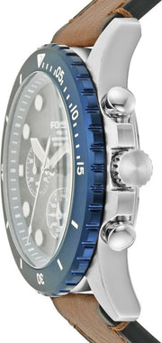  Shop Authentic Fossil Nate Chronograph Navy Blue Dial Brown Leather Strap Watch for Men - JR1504 - Luxxuri