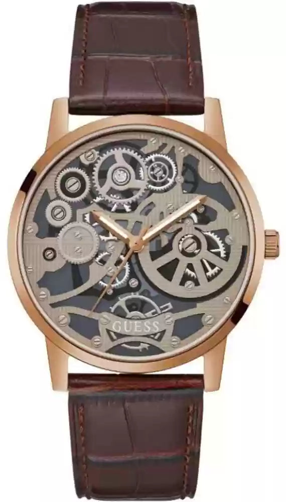  Shop Authentic Guess Gadget Brown Dial Brown Leather Strap Watch for Men - GW0570G2 - Luxxuri