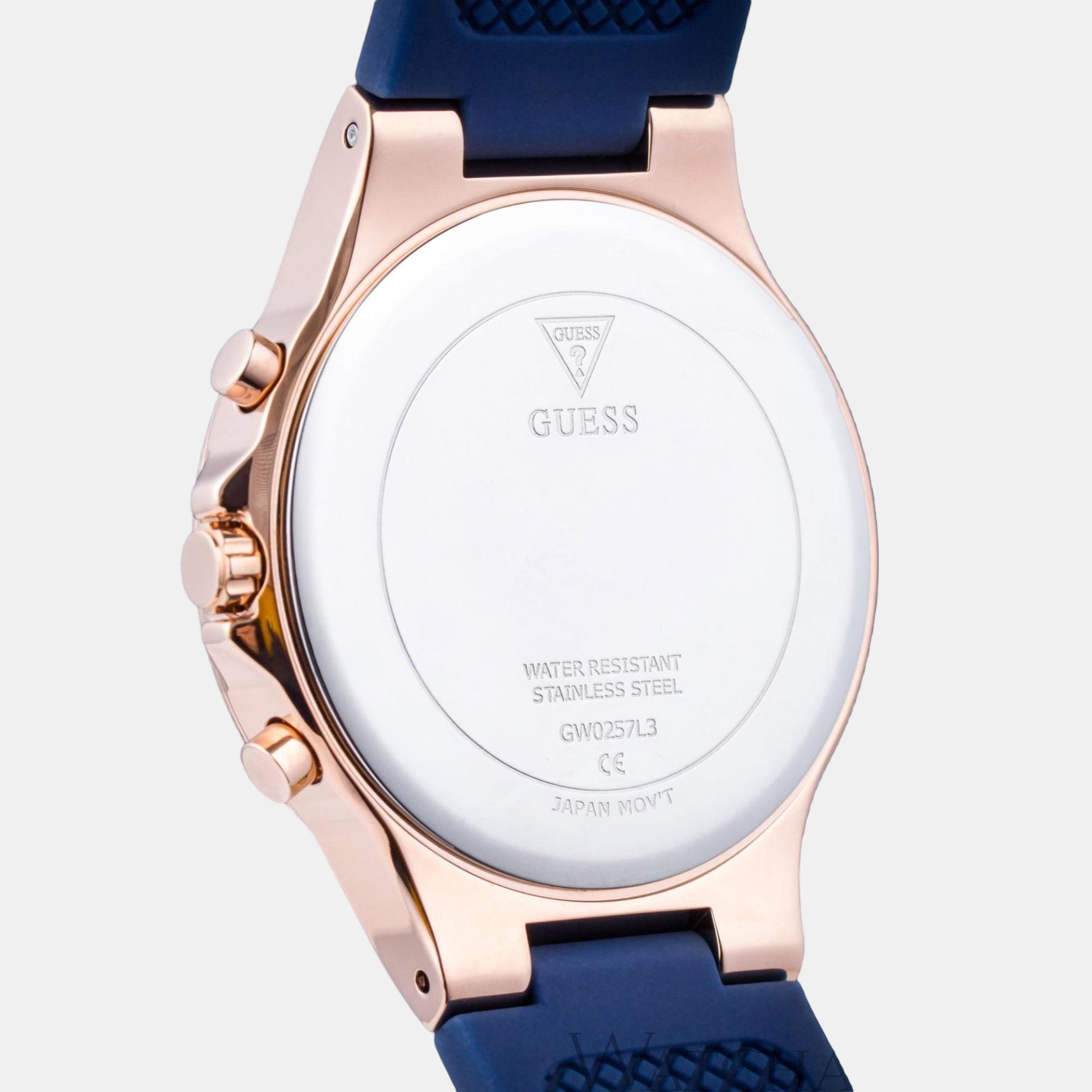  Shop Authentic Guess Moonlight Diamonds White Dial Blue Rubber Strap Watch for Women - GW0257L3 - Luxxuri