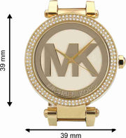  Shop Authentic Michael Kors Parker Diamonds Gold Dial Gold Steel Strap Watch for Women - MK5784 - Luxxuri