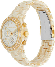  Shop Authentic Michael Kors Runway Pavé Chronograph White Dial White Acetate Strap Watch for Women - MK7476 - Luxxuri