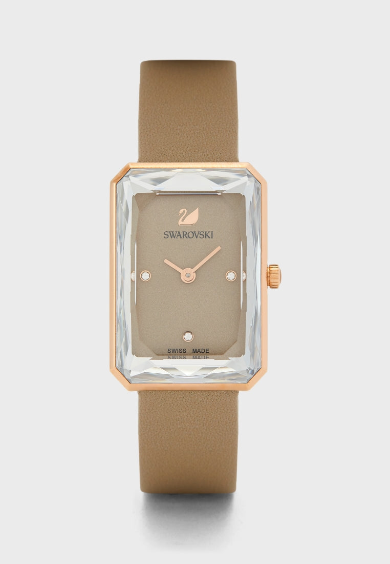  Shop Authentic Swarovski Uptown Crystal Grey Dial Grey Leather Strap Watch for Women - 5547716 - Luxxuri