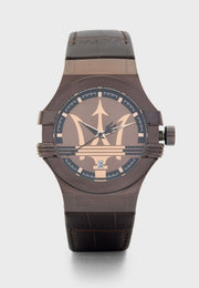  Shop Authentic Maserati Potenza Brown Dial Brown Leather Strap Watch For Men - R8851108011 - Luxxuri