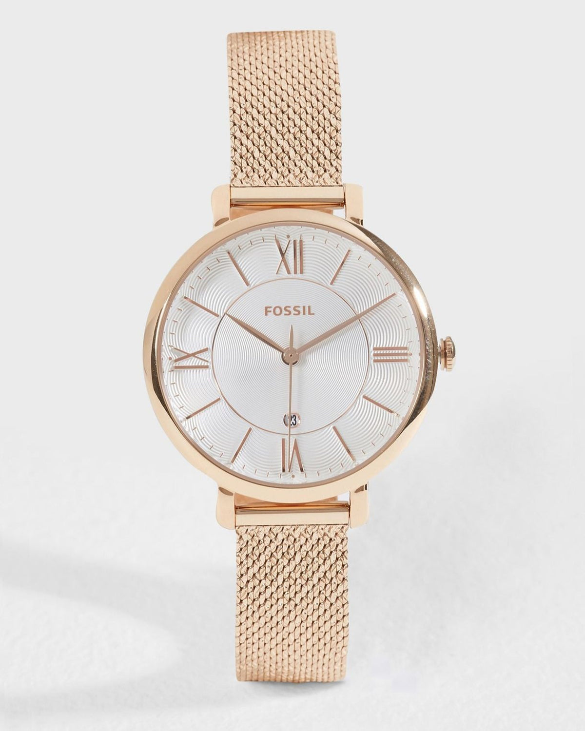 Shop Authentic Fossil Jacqueline Mother of Pearl White Dial Gold Mesh Strap Watch for Women - ES4352 - Luxxuri
