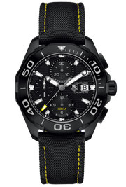  Shop Authentic Tag Heuer Aquaracer Chronograph PVD Black Dial Black Nylon Strap Watch for Men - CAY218A.FC6361 - Luxxuri