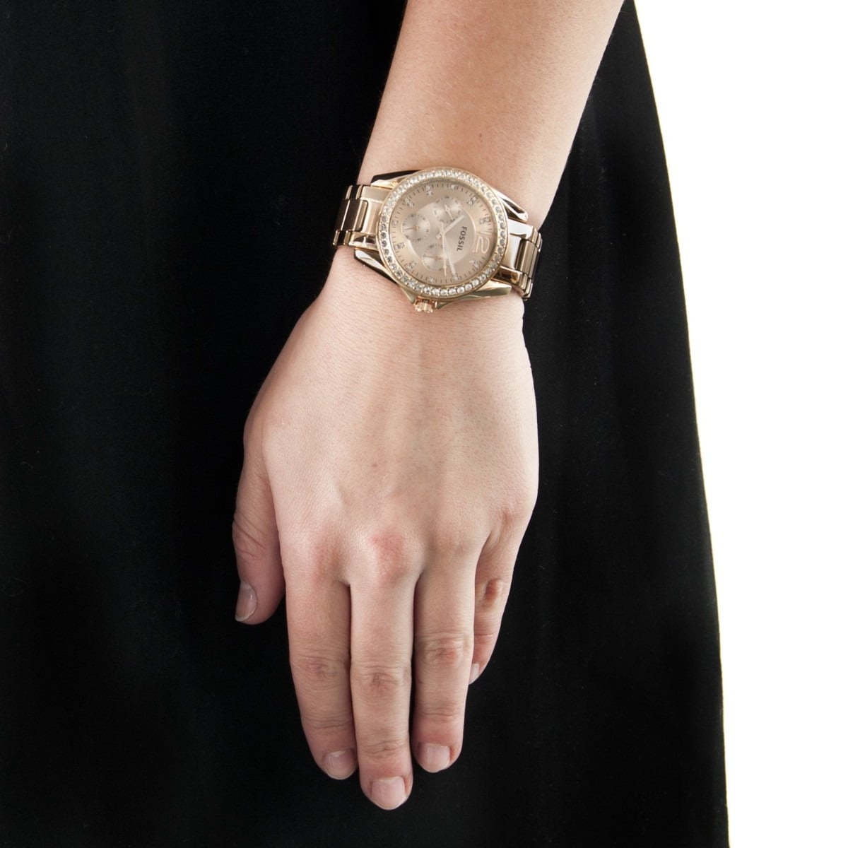  Shop Authentic Fossil Riley Multifunction Rose Gold Dial Rose Gold Steel Strap Watch for Women - ES2811 - Luxxuri