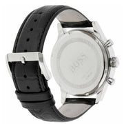  Shop Authentic Hugo Boss Aeroliner Chronograph Black Dial Black Leather Strap Watch For Men - 1512448 - Luxxuri