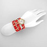  Shop Authentic Versace V-Flare Quartz Silver Dial Red Leather Strap Watch for Women - VEBN00418 - Luxxuri