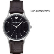  Shop Authentic Emporio Armani Renato Quartz Black Dial Brown Leather Strap Watch For Men - AR11187 - Luxxuri