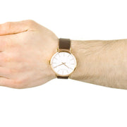  Shop Authentic Calvin Klein Even Silver Dial Brown Leather Strap Watch for Men - K7B216G6 - Luxxuri