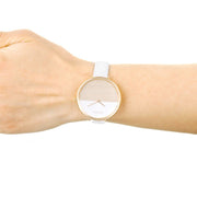  Shop Authentic Calvin Klein Rise White Dial White Leather Strap Watch for Women - K7A236LH - Luxxuri