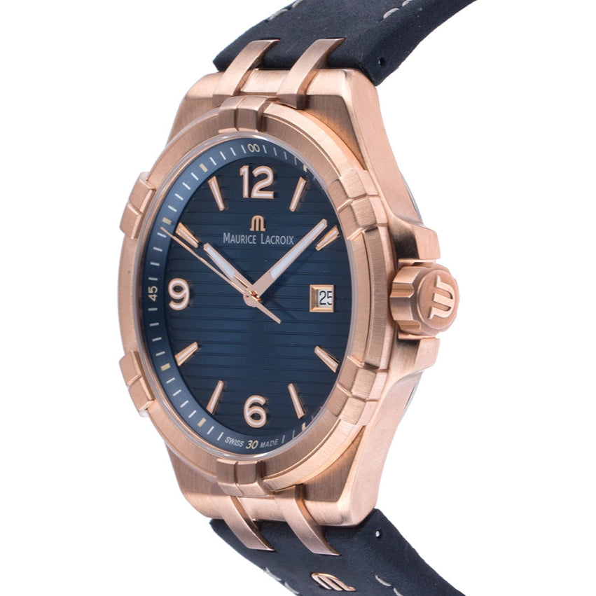  Shop Authentic Maurice Lacroix Aikon Limited Edition Blue Dial Blue Leather Strap Watch For Men - AI6008-BRZ01-420-1 - Luxxuri