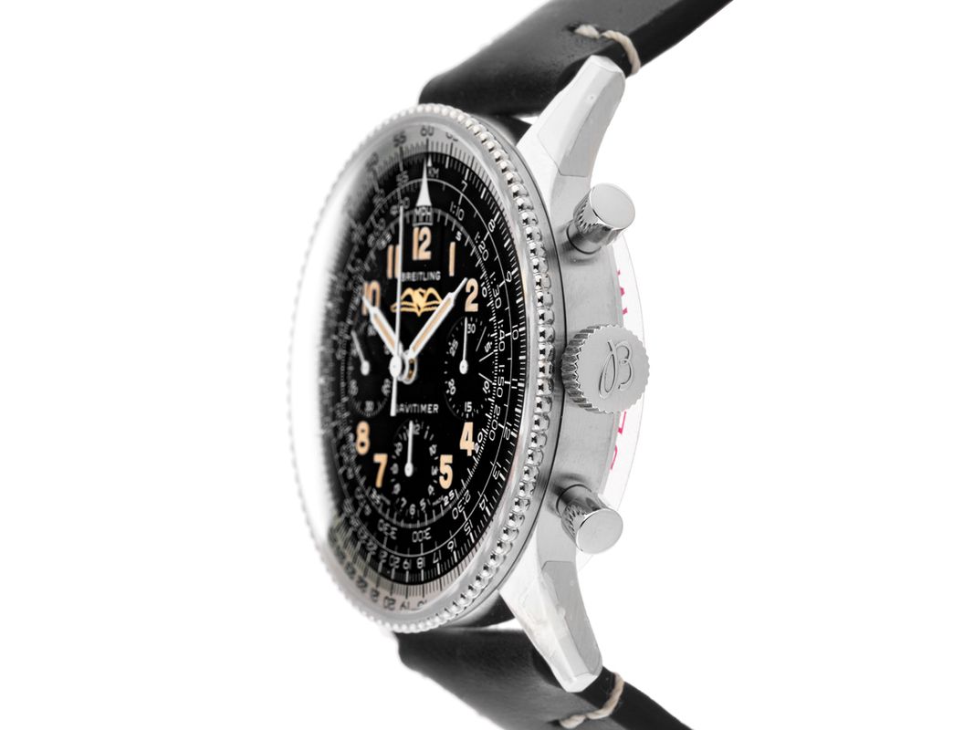  Shop Authentic Breitling Navitimer Ref. 806 1959 Re-Edition Black Dial Brown Leather Strap Watch for Men - AB0910371B1X1 - Luxxuri