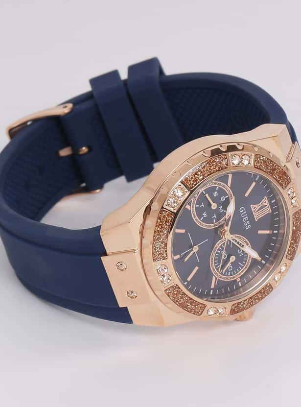 Shop Authentic Guess Limelight Blue Dial Blue Silicone Strap Watch For Women - W1053L1 - Luxxuri