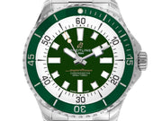  Shop Authentic Breitling Superocean Automatic 44mm Navy Green Dial Green Rubber Strap Watch for Men - A17376A31L1A1 - Luxxuri