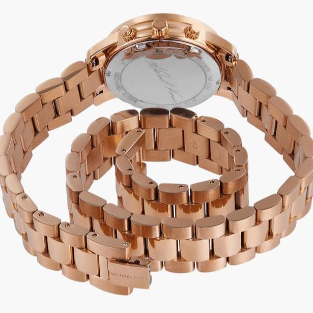  Shop Authentic Michael Kors Runway Chronograph Analog Rose Gold Dial Rose Gold Steel Strap Watch for Women - MK7453 - Luxxuri