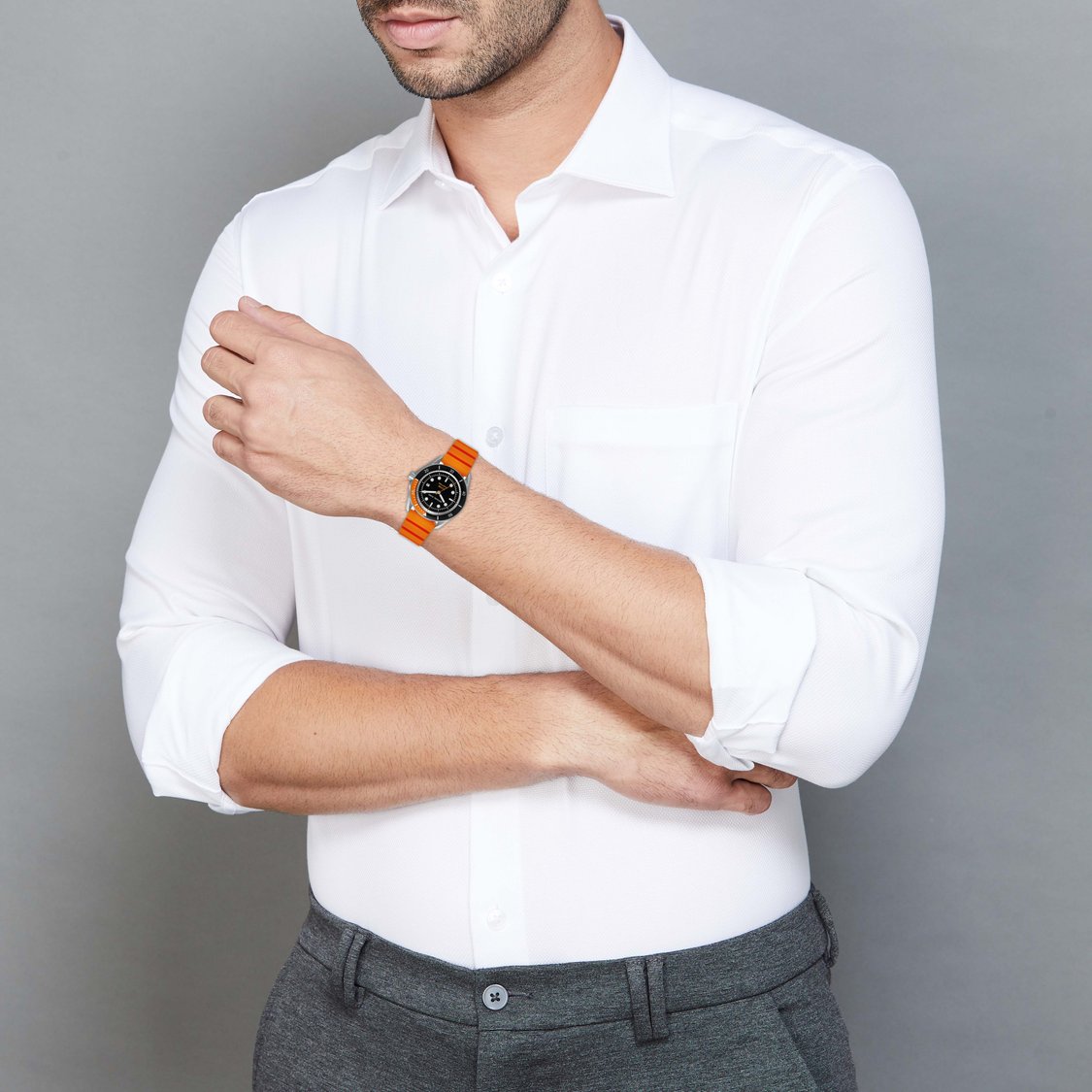  Shop Authentic Michael Kors Maritime Three-Hand Analog Black Dial Orange Silicone Strap Watch for Men - MK9157 - Luxxuri