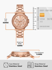  Shop Authentic Michael Kors Maren Chronograph Rose Gold Dial Rose Gold Steel Strap Watch for Women - MK7494 - Luxxuri