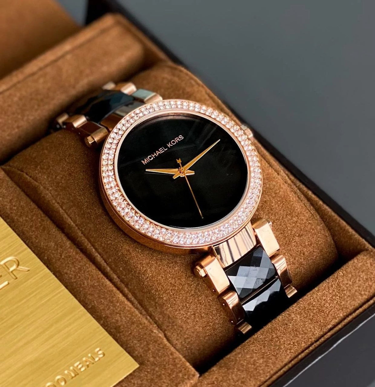  Shop Authentic Michael Kors Parker Mother of Pearl Black Dial Two Tone Steel Strap Watch for Women - MK6414 - Luxxuri