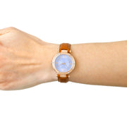  Shop Authentic Guess Park Avenue Blue Dial Brown Leather Strap Watch for Women - W0838L2 - Luxxuri