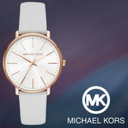  Shop Authentic Michael Kors Pyper Quartz White Dial White Leather Strap Watch For Women - MK2800 - Luxxuri
