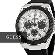  Shop Authentic Guess Legacy White Dial Black Rubber Strap Watch For Men - W1049G3 - Luxxuri