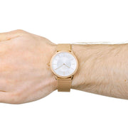  Shop Authentic Calvin Klein Minimal White Dial Rose Gold Mesh Bracelet Watch for Men - K3M21626 - Luxxuri