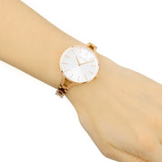  Shop Authentic Calvin Klein Graphic Silver Dial Rose Gold Steel Strap Watch for Women - K7E23646 - Luxxuri