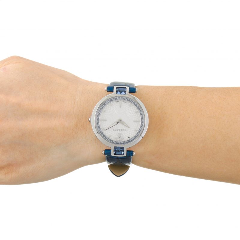 Shop Authentic Versace Olympo Gleam White Dial Green Leather Strap Watch for Women - VAN020016 - Luxxuri