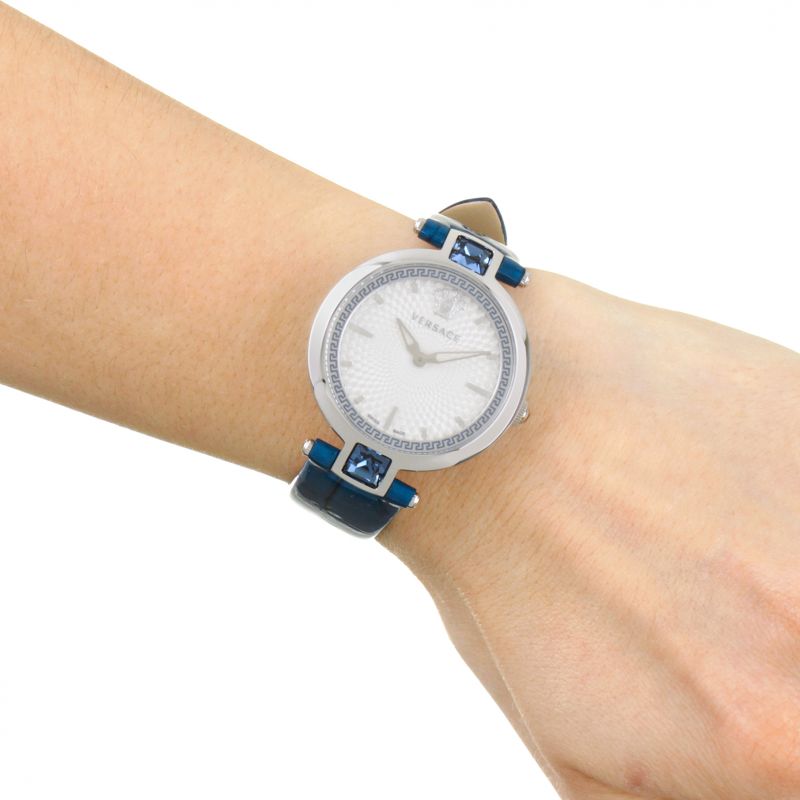 Shop Authentic Versace Olympo Gleam White Dial Green Leather Strap Watch for Women - VAN020016 - Luxxuri