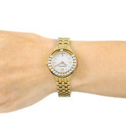  Shop Authentic Swarovski Lovely Crystals White Dial Gold Steel Strap Watch for Women - 5242895 - Luxxuri