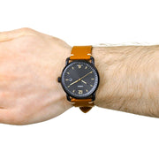  Shop Authentic Fossil Commuter Three Hand Date Black Dial Brown Leather Strap Watch for Men - FS5276 - Luxxuri